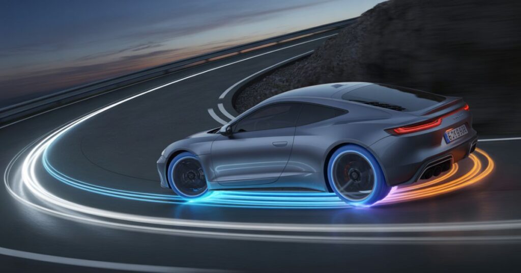 The future of Active Cornering Enhancement (ACE) technology in vehicles, highlighting advanced suspension, improved handling, and enhanced stability.