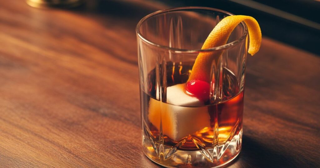 Old fashioned recipe with sugar cube