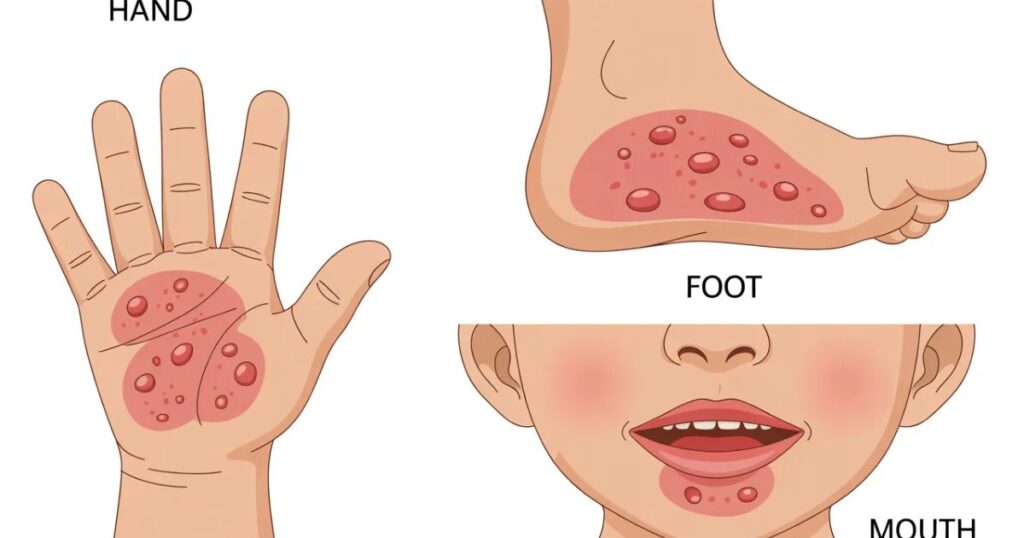 Stages of hand, foot and mouth disease